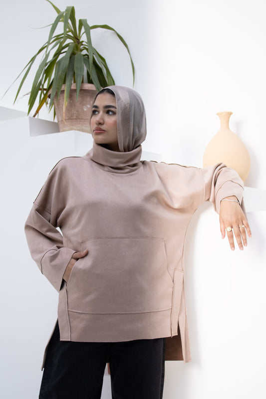 Suede Touch Oversized Top