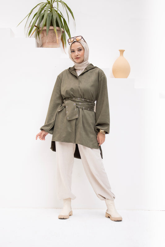 Belted Hooded Jacket