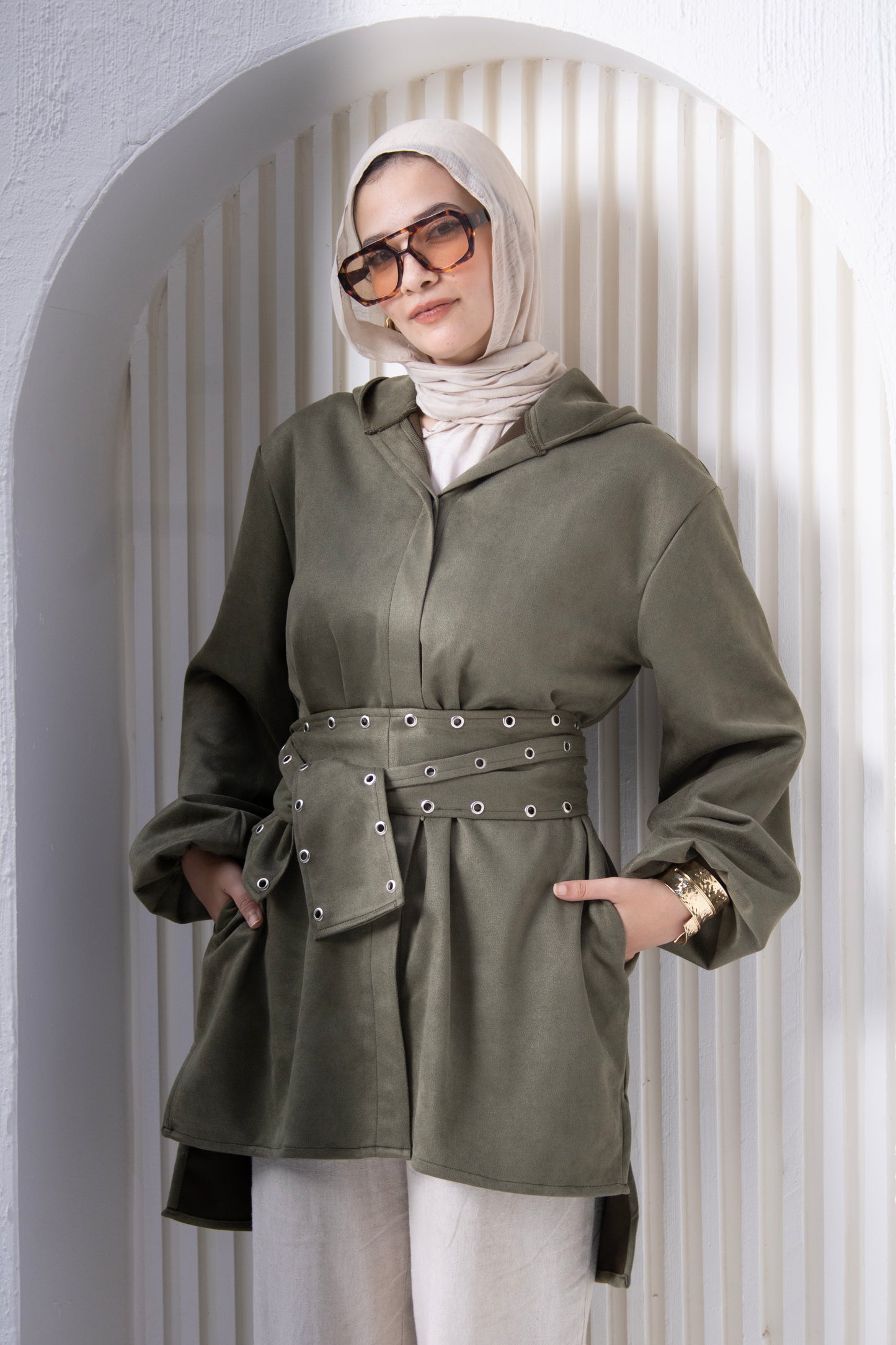 Belted Hooded Jacket
