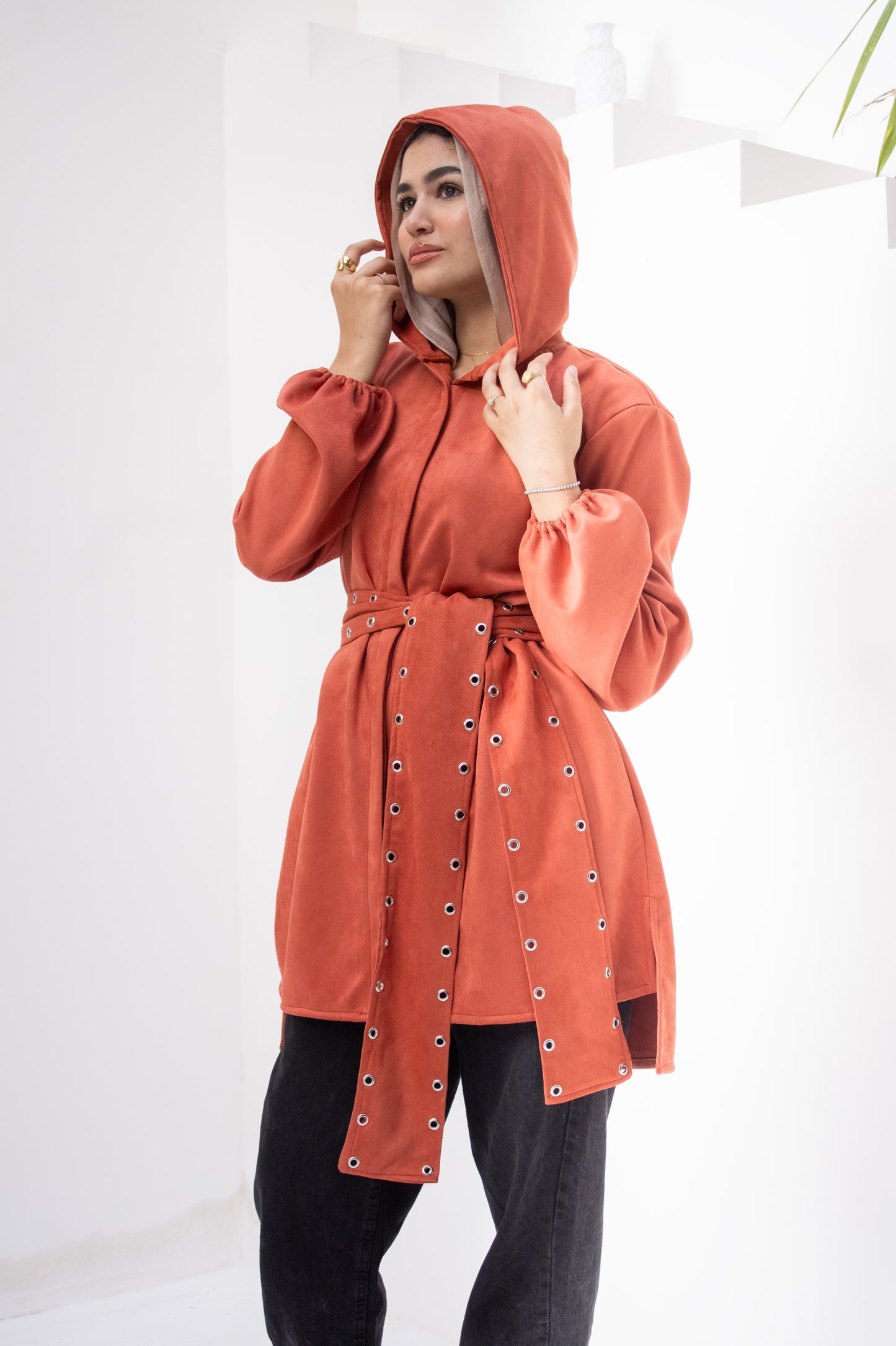 Belted Hooded Jacket