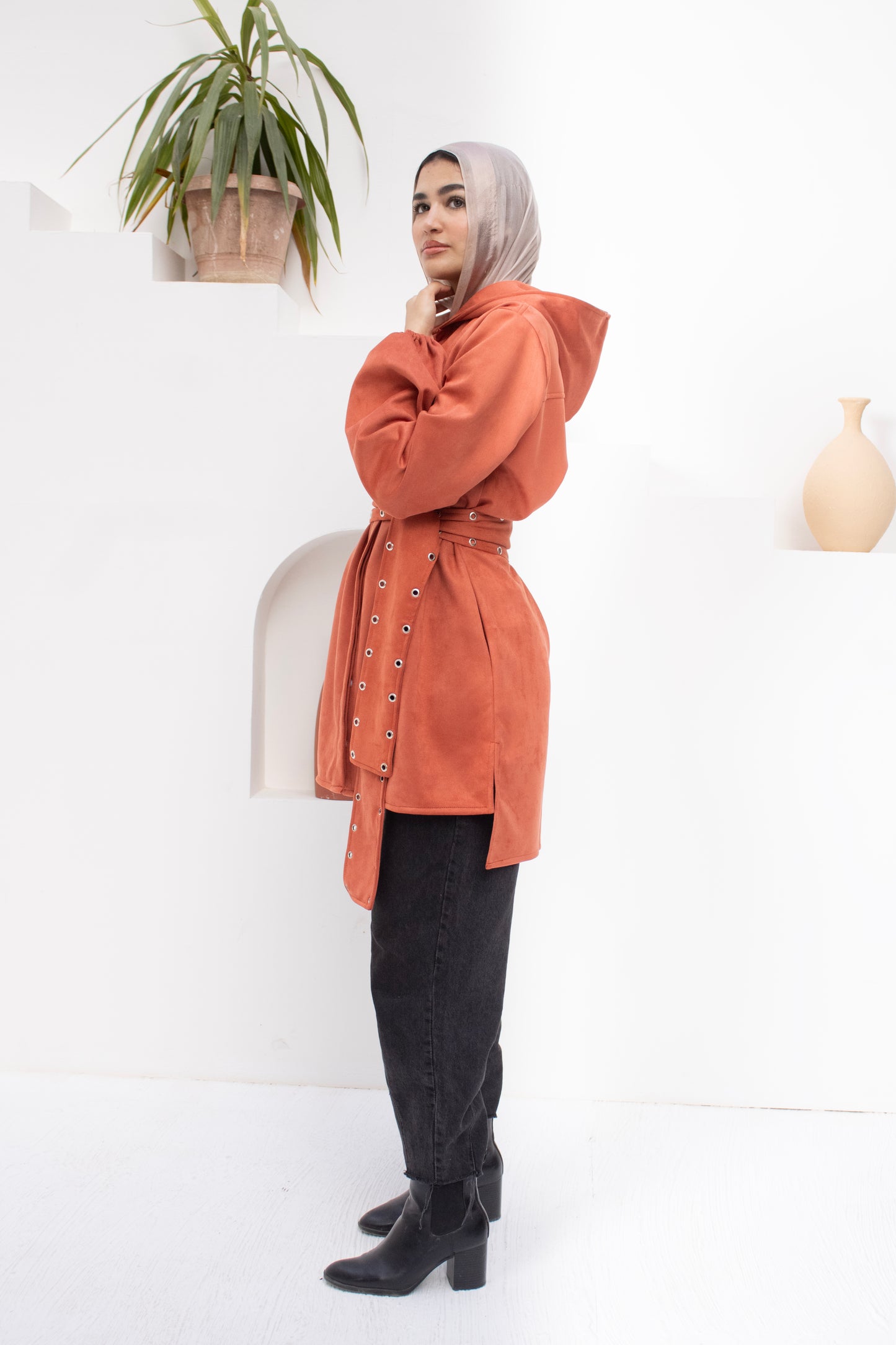 Belted Hooded Jacket
