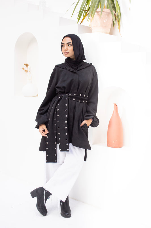 Belted Hooded Jacket