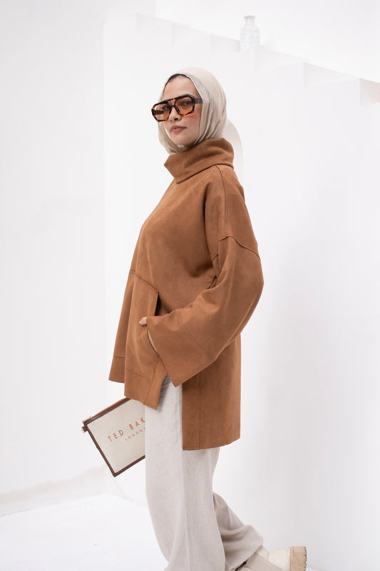 Suede Touch Oversized Top