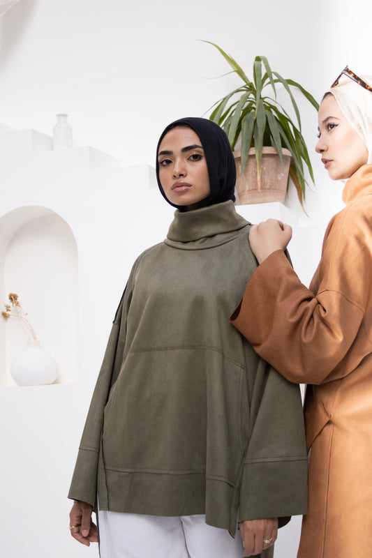 Suede Touch Oversized Top