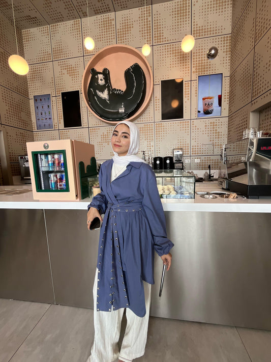 The eyelet belted kimono.