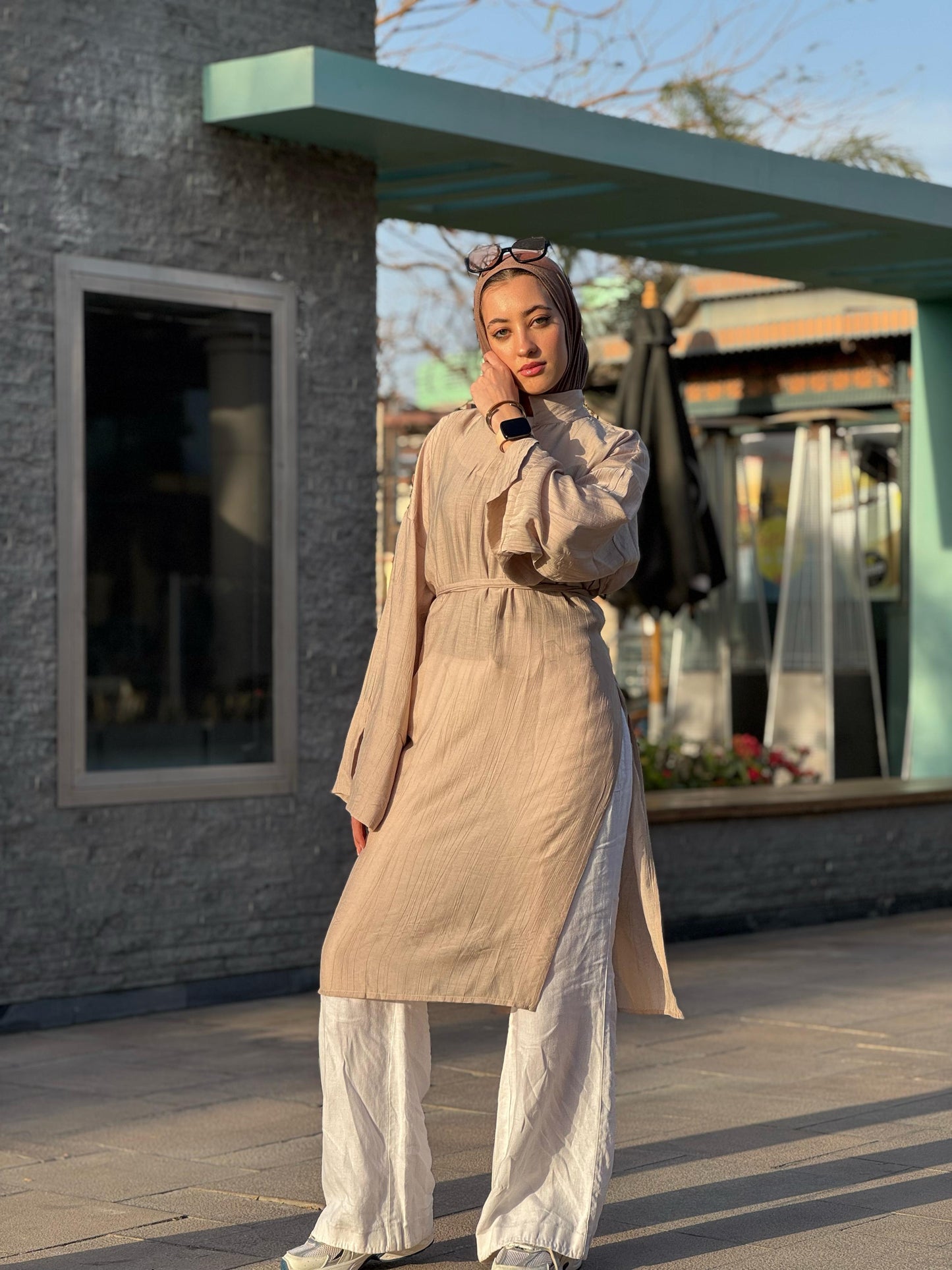 Belted casual tunic