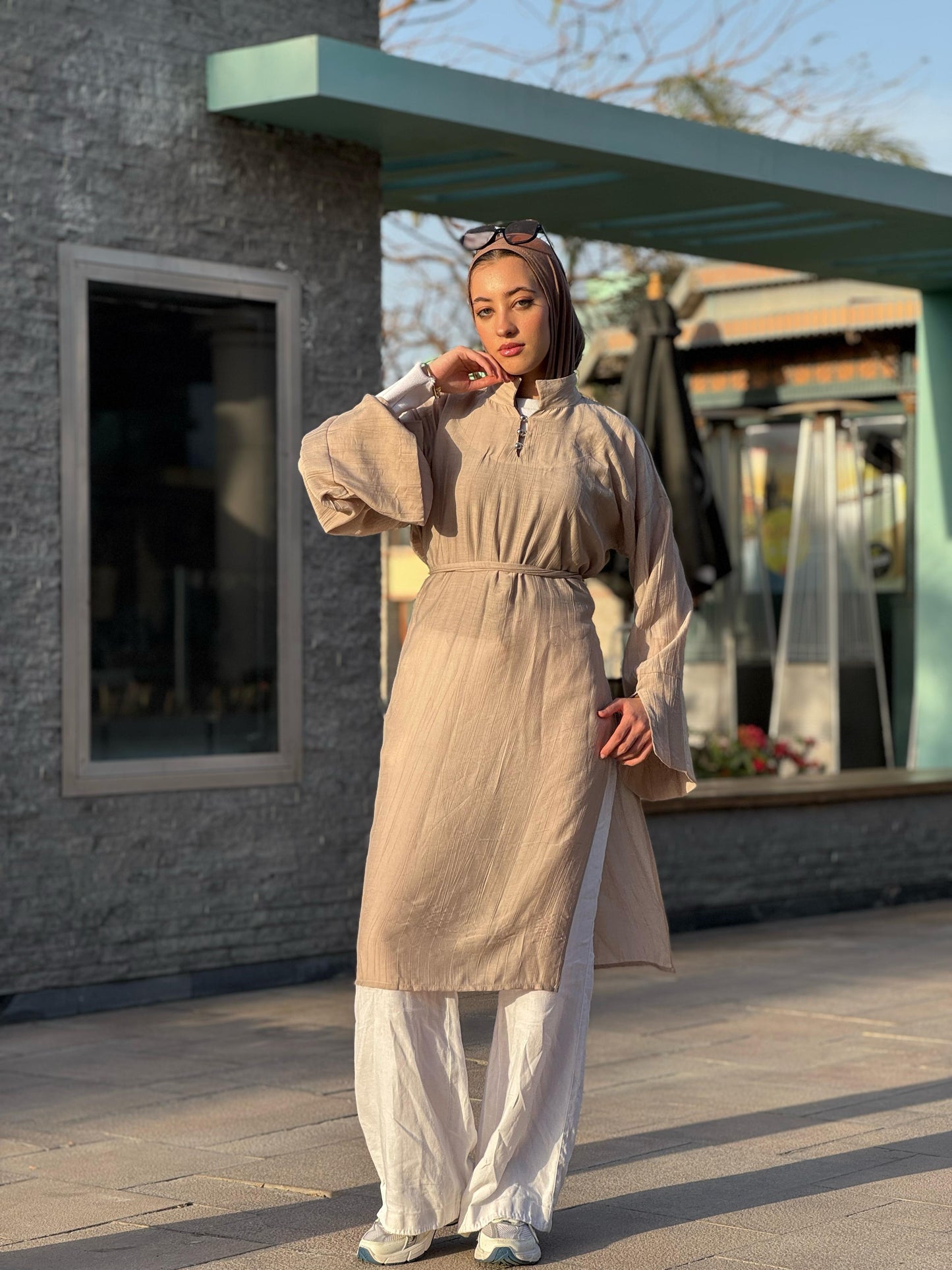 Belted casual tunic