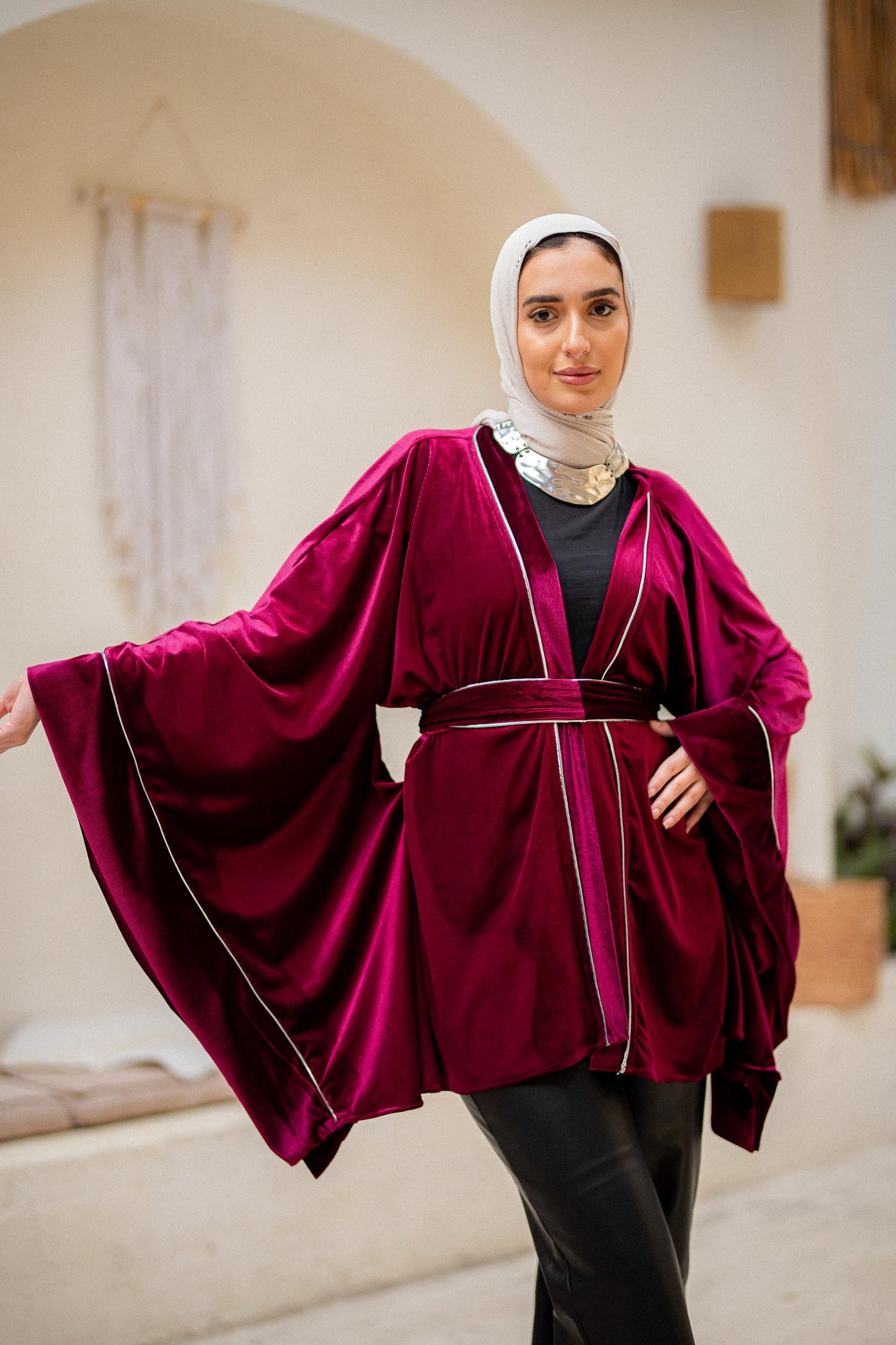 Velvet Draped kimono
