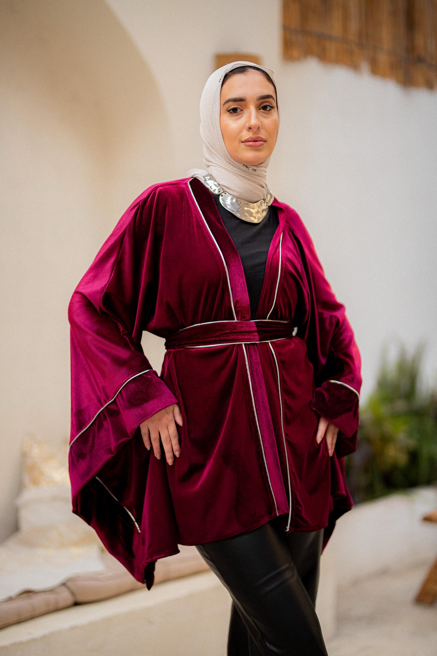 Velvet Draped kimono