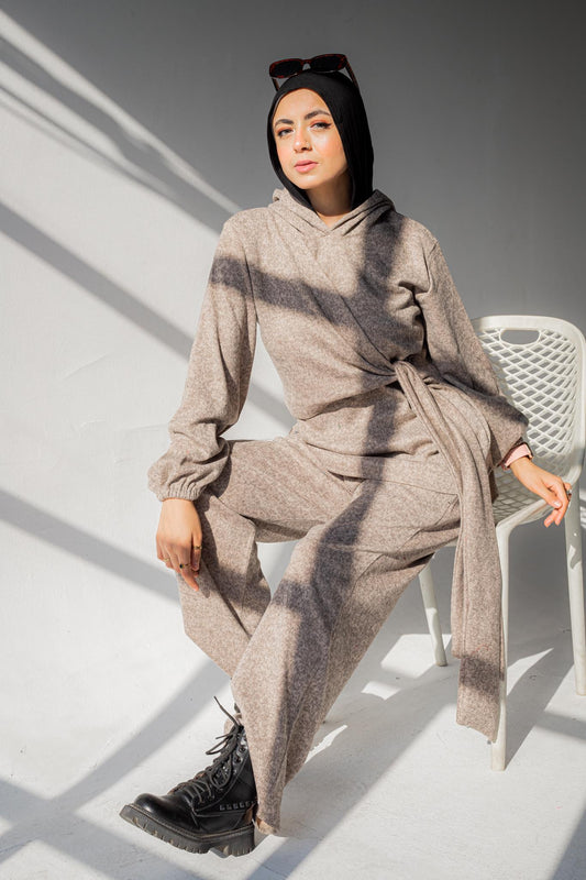 Loungewear Co-Ord Set - Heather Taupe