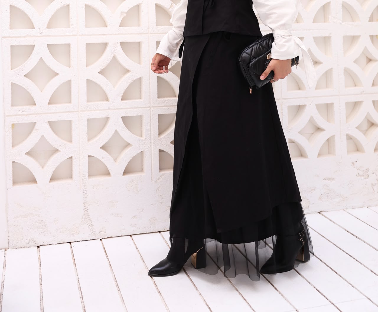 Moonveil Wrap Tulle Maxi Skirt