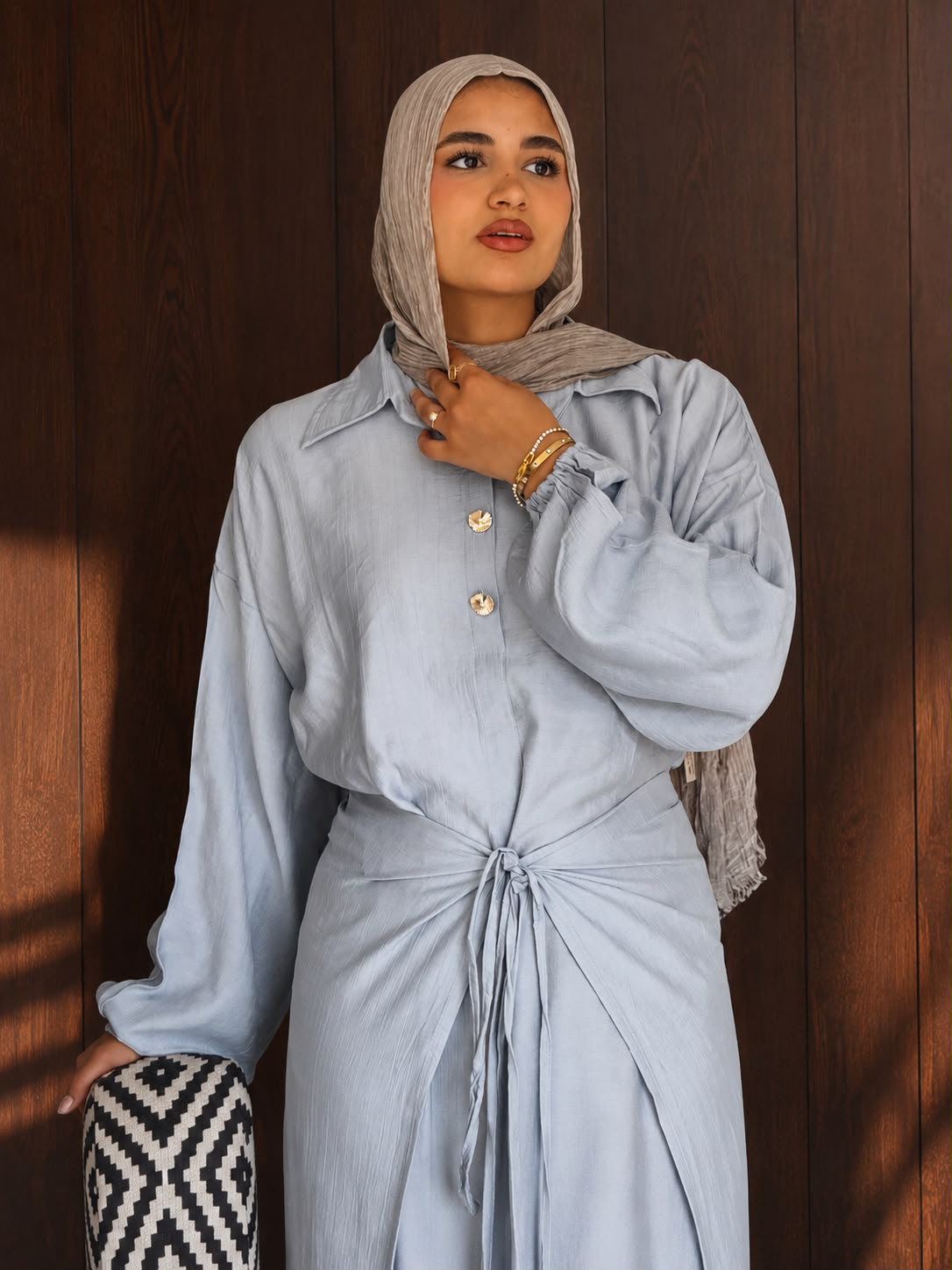 Sky Blue Linen Dress