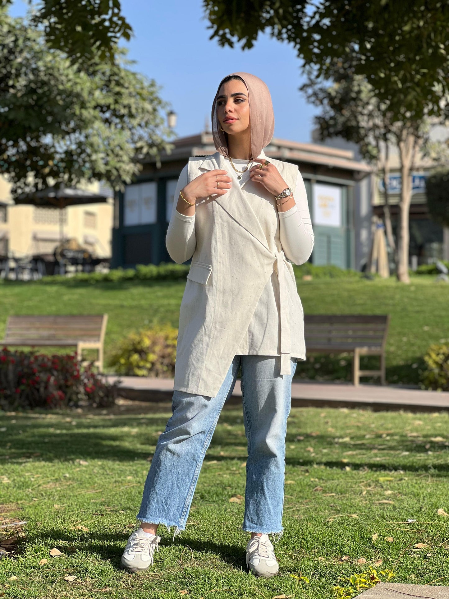 Sparkle linen vest