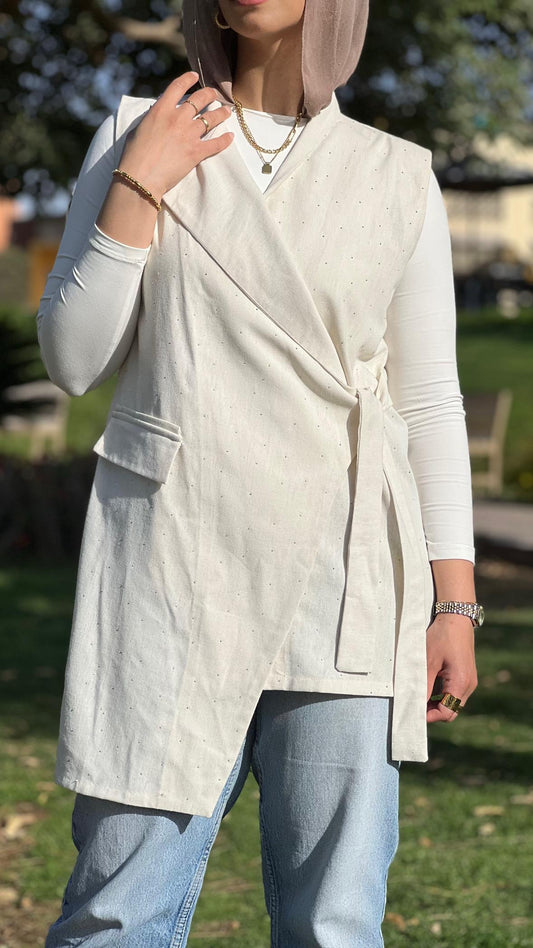 Sparkle linen vest
