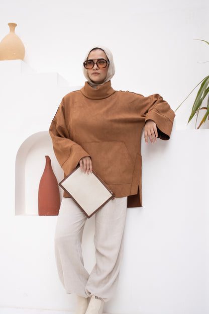 Suede Touch Oversized Top