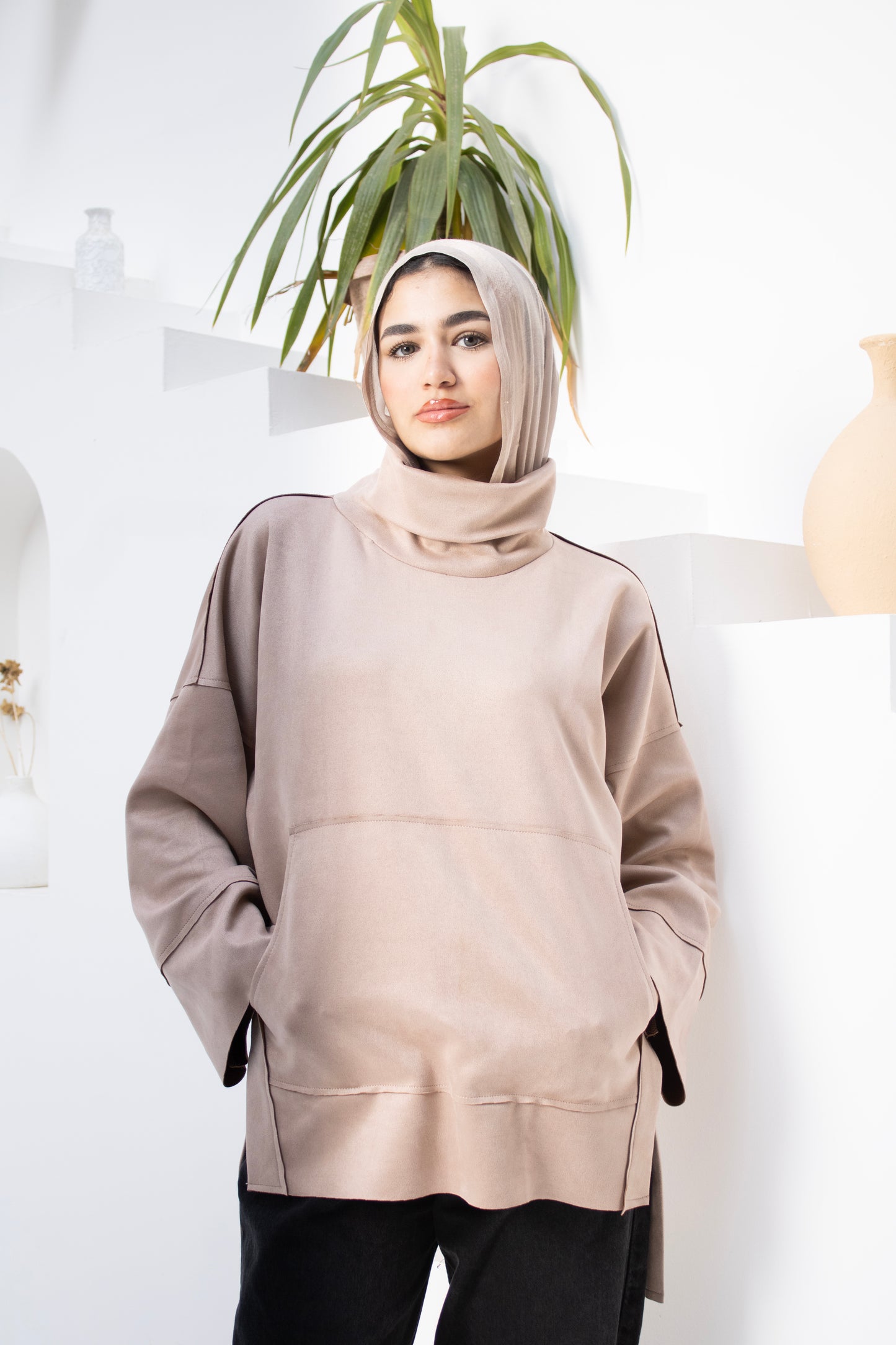 Suede Touch Oversized Top