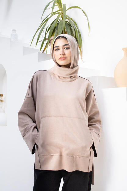 Suede Touch Oversized Top