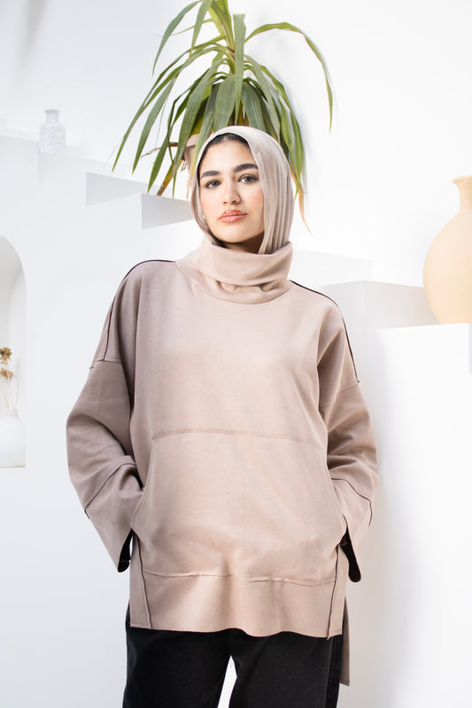 Suede Touch Oversized Top