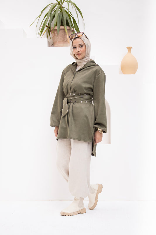 Belted Hooded Jacket