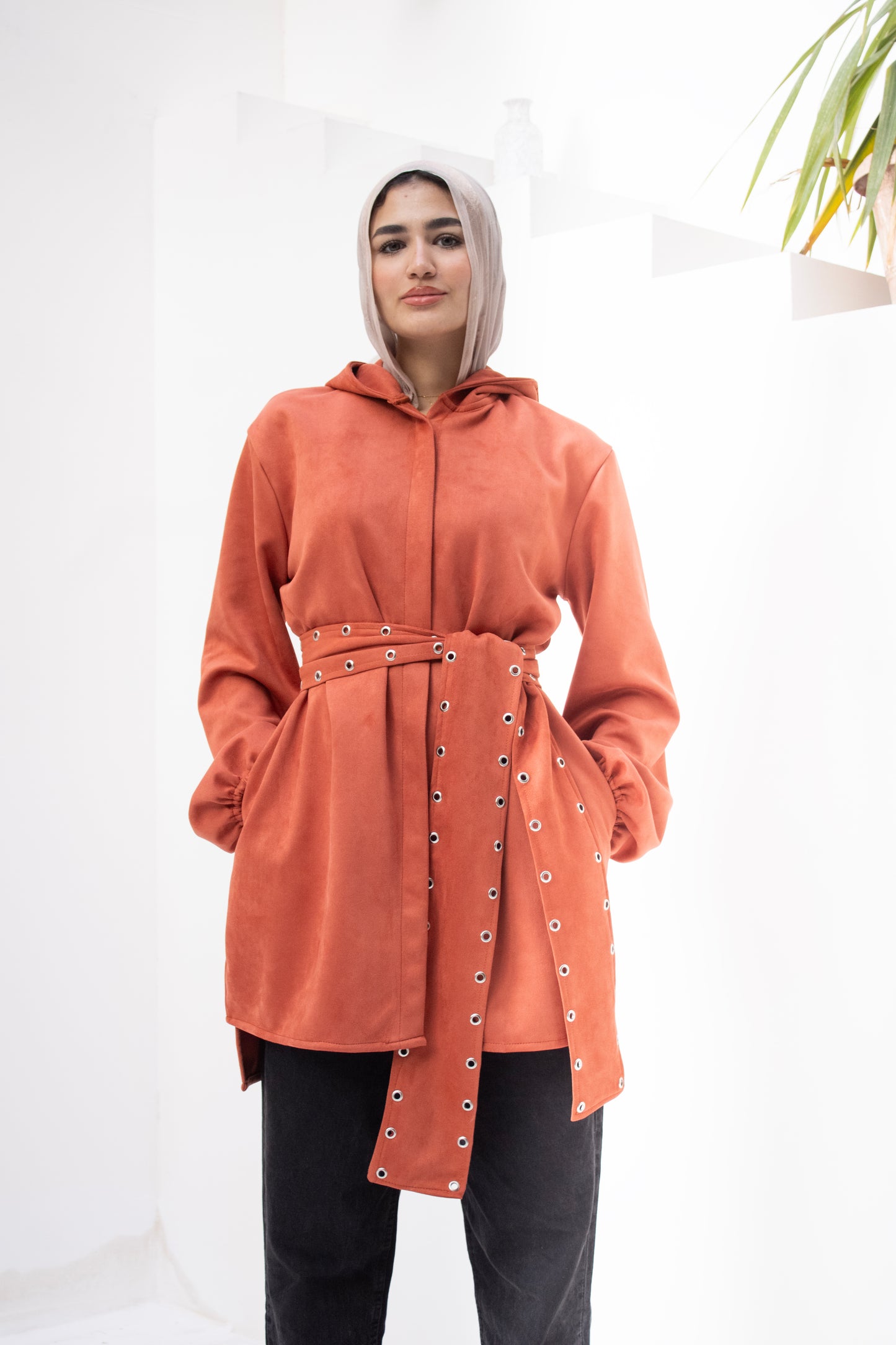 Belted Hooded Jacket