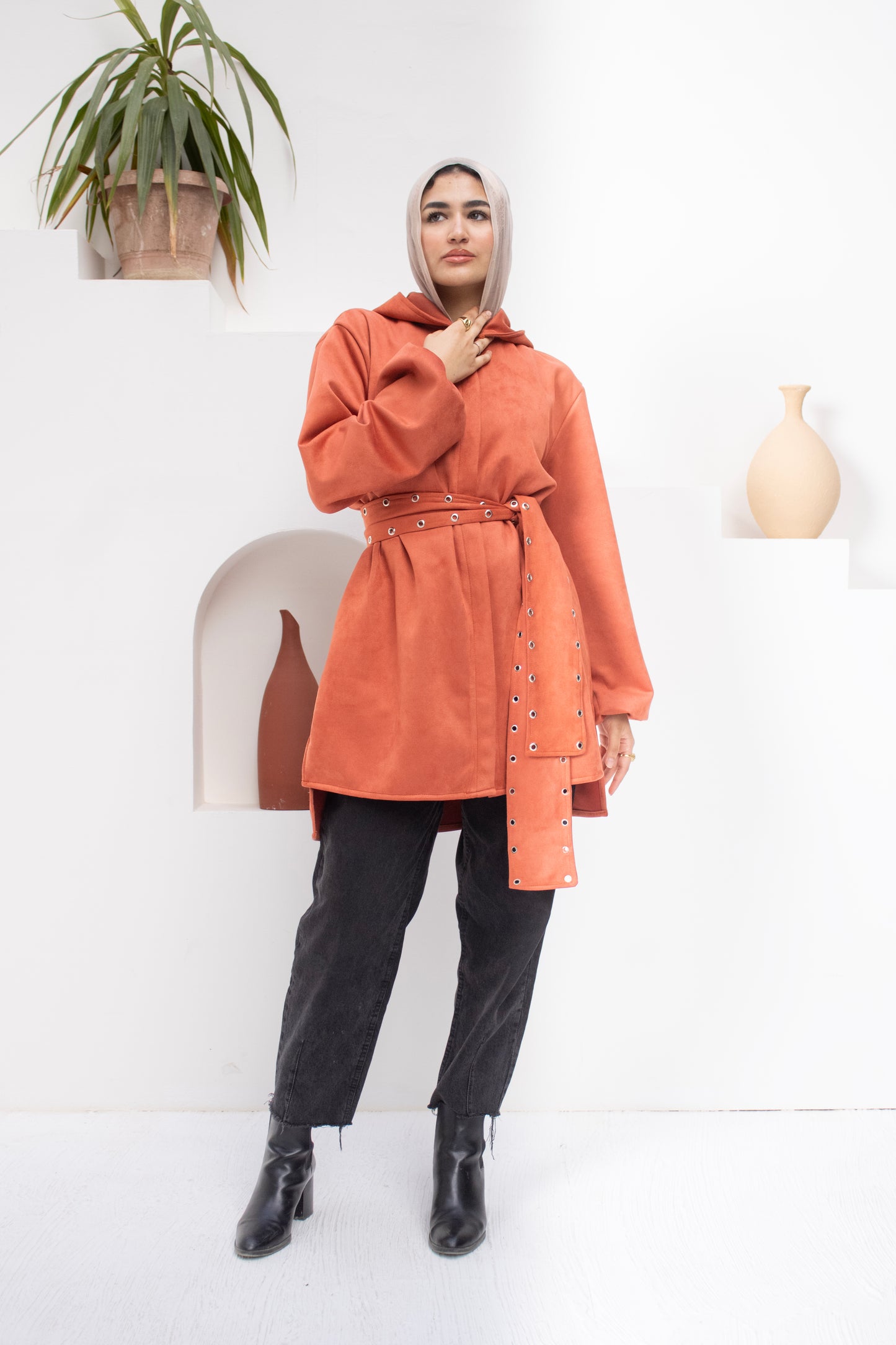 Belted Hooded Jacket