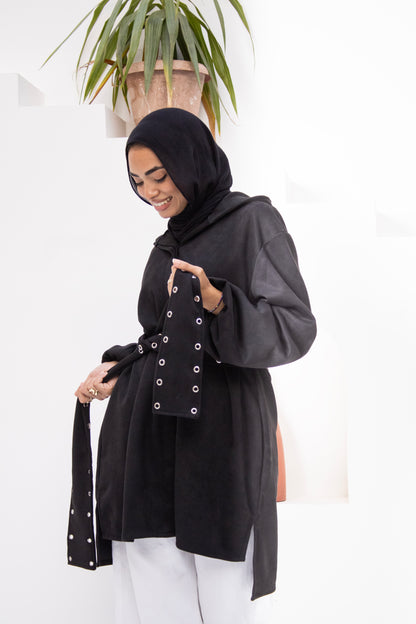 Belted Hooded Jacket