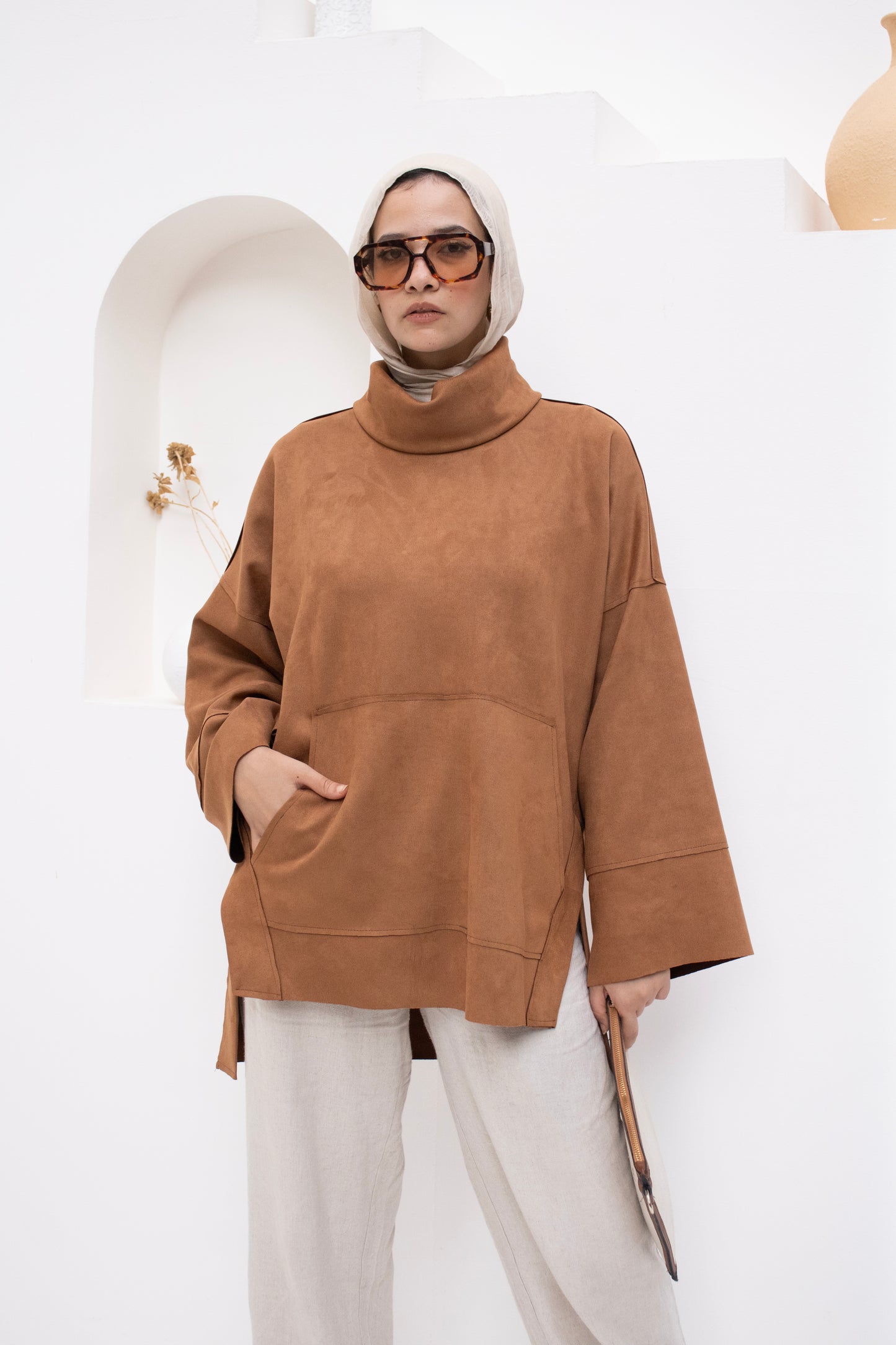 Suede Touch Oversized Top