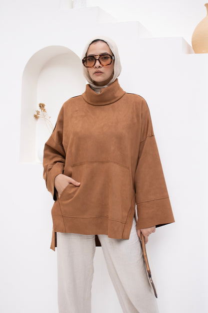 Suede Touch Oversized Top