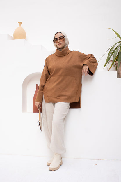 Suede Touch Oversized Top