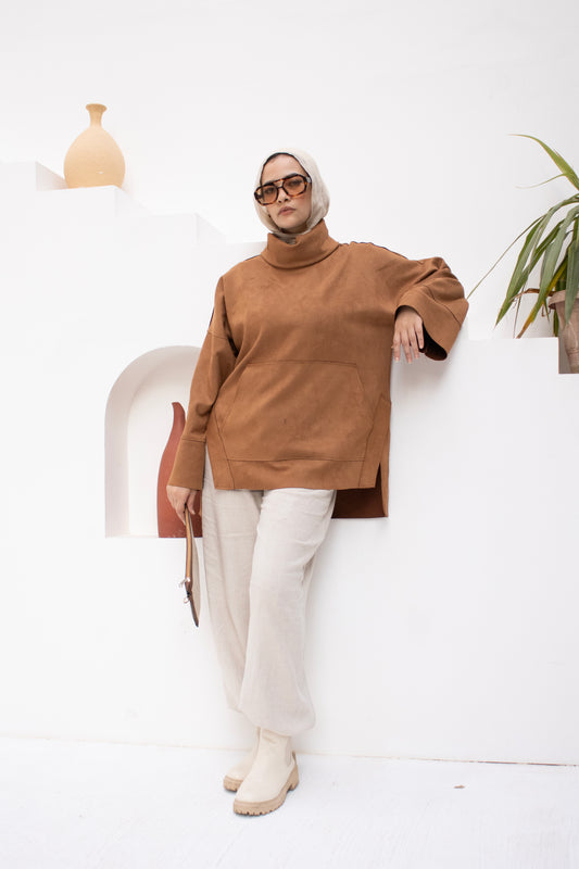 Suede Touch Oversized Top