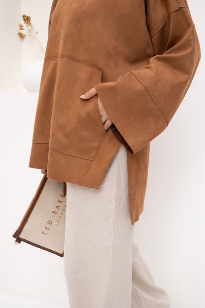 Suede Touch Oversized Top