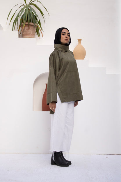 Suede Touch Oversized Top