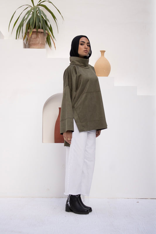 Suede Touch Oversized Top