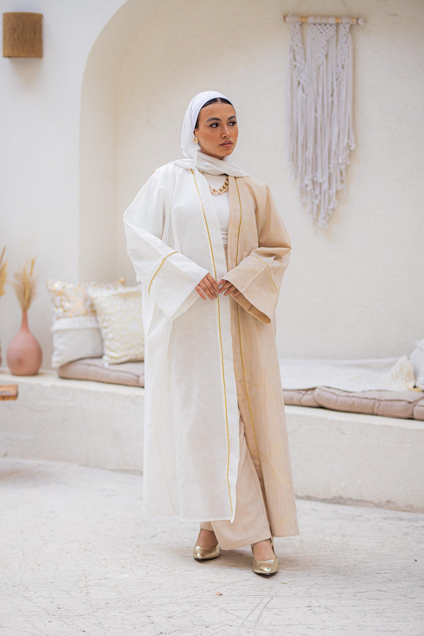 Two-toned  linen Kaftan