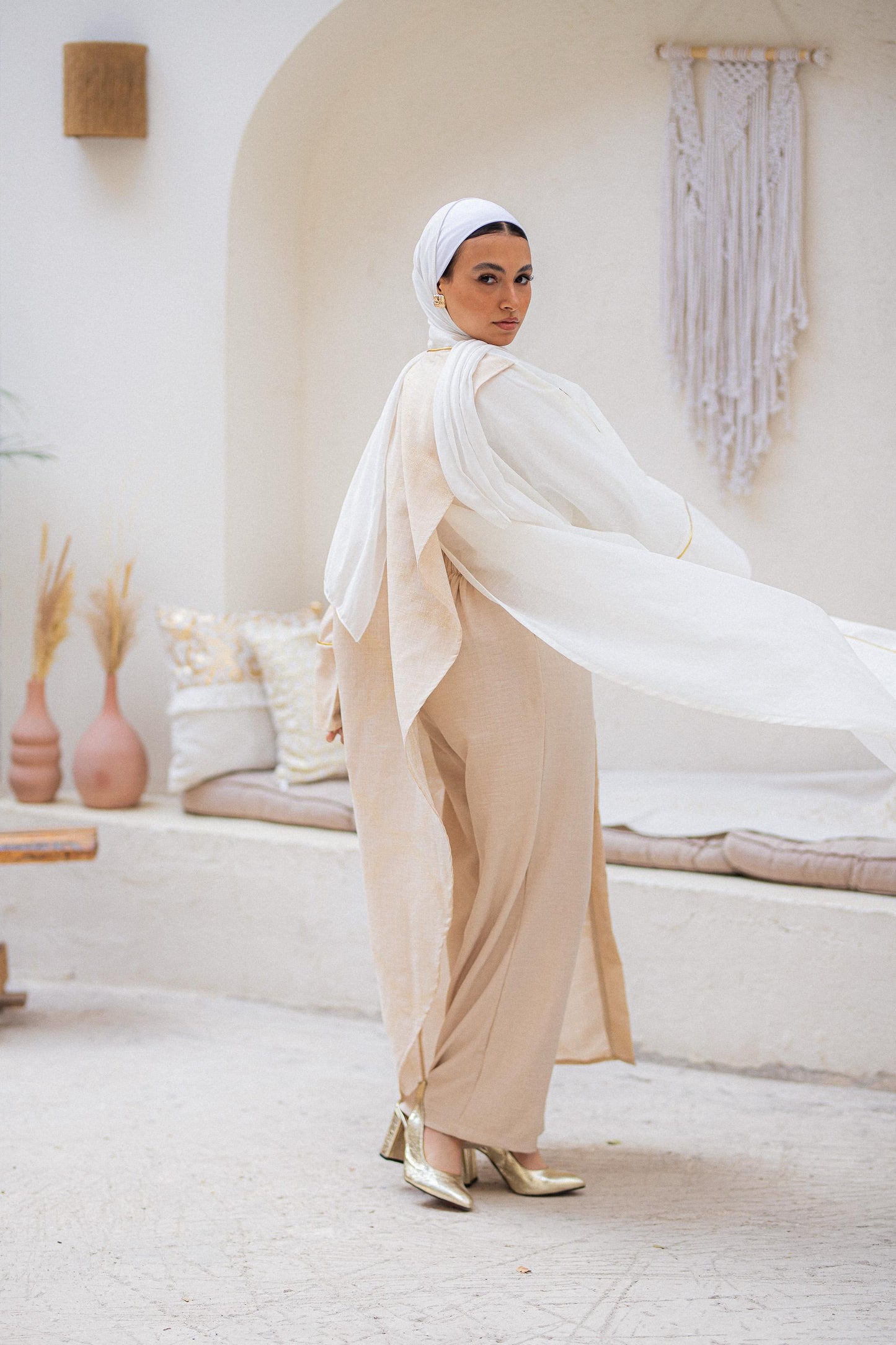 Two-toned  linen Kaftan