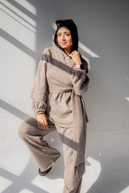 Loungewear Co-Ord Set - Heather Taupe