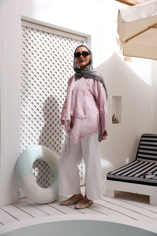 Blush Whisper Linen Wrap