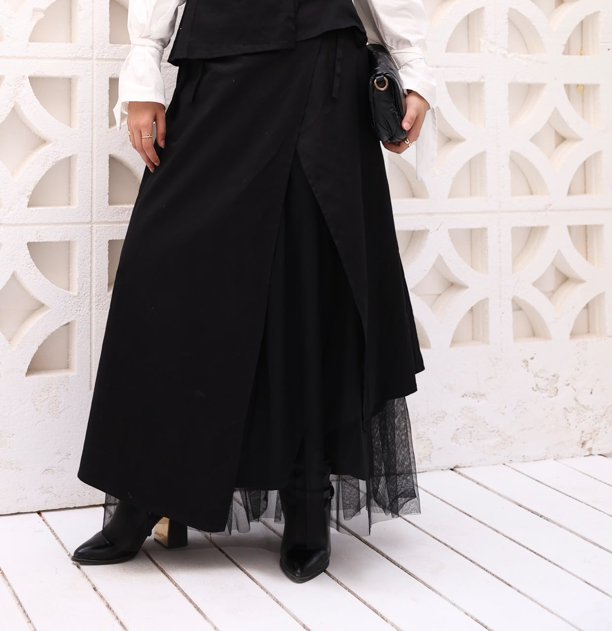 Moonveil Wrap Tulle Maxi Skirt