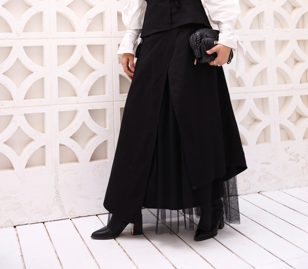 Moonveil Wrap Tulle Maxi Skirt