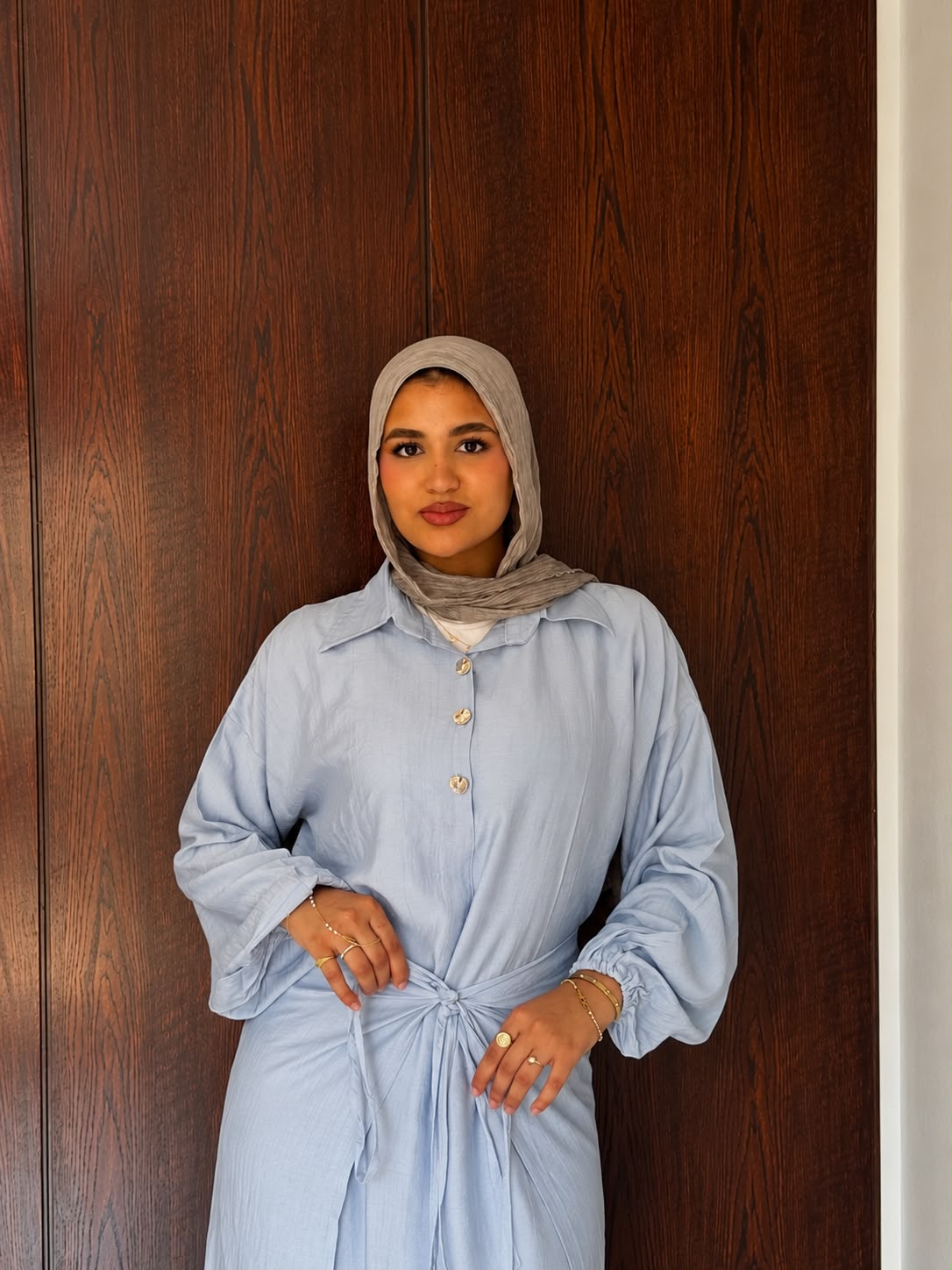Sky Blue Linen Dress