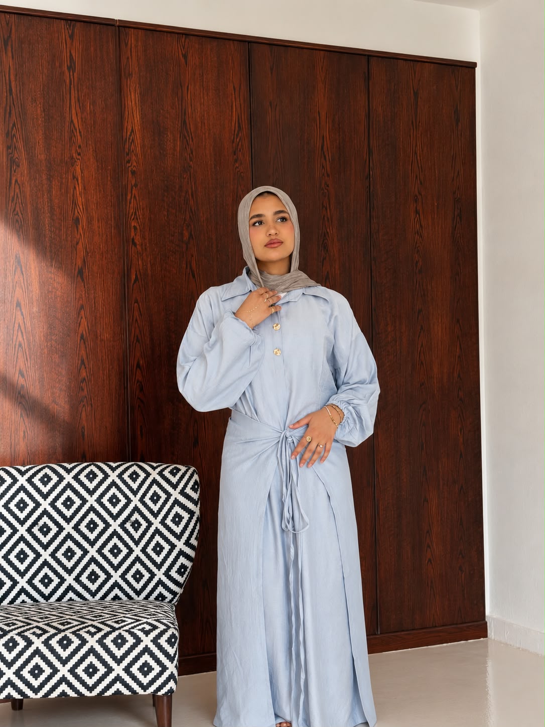 Sky Blue Linen Dress