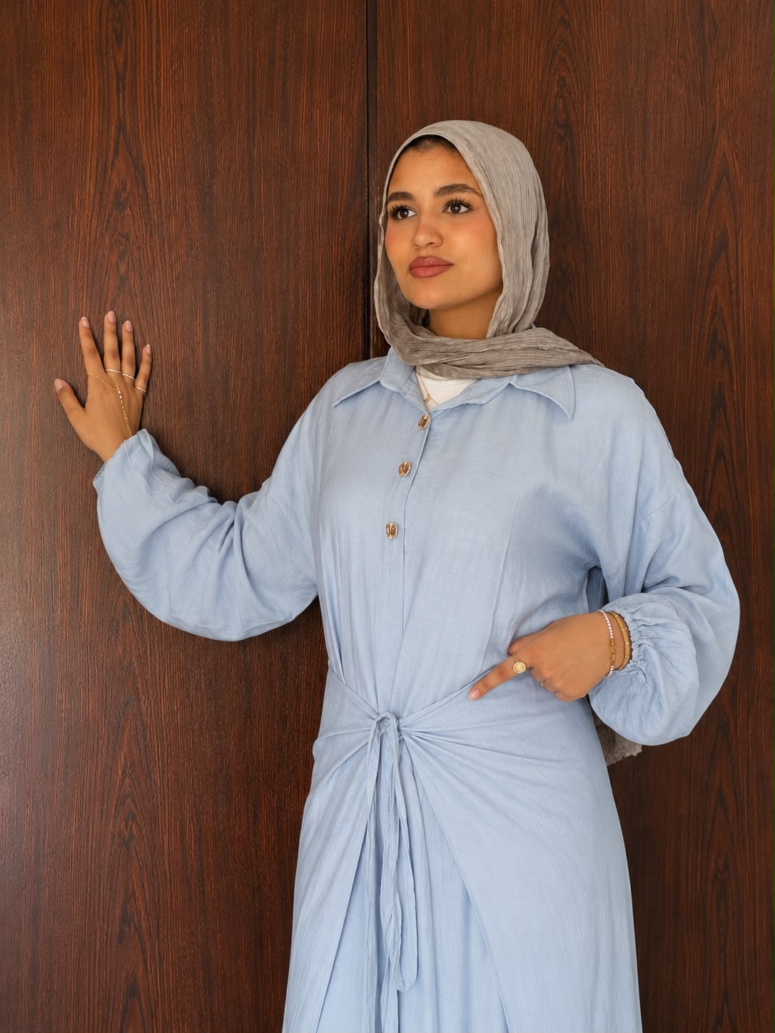 Sky Blue Linen Dress