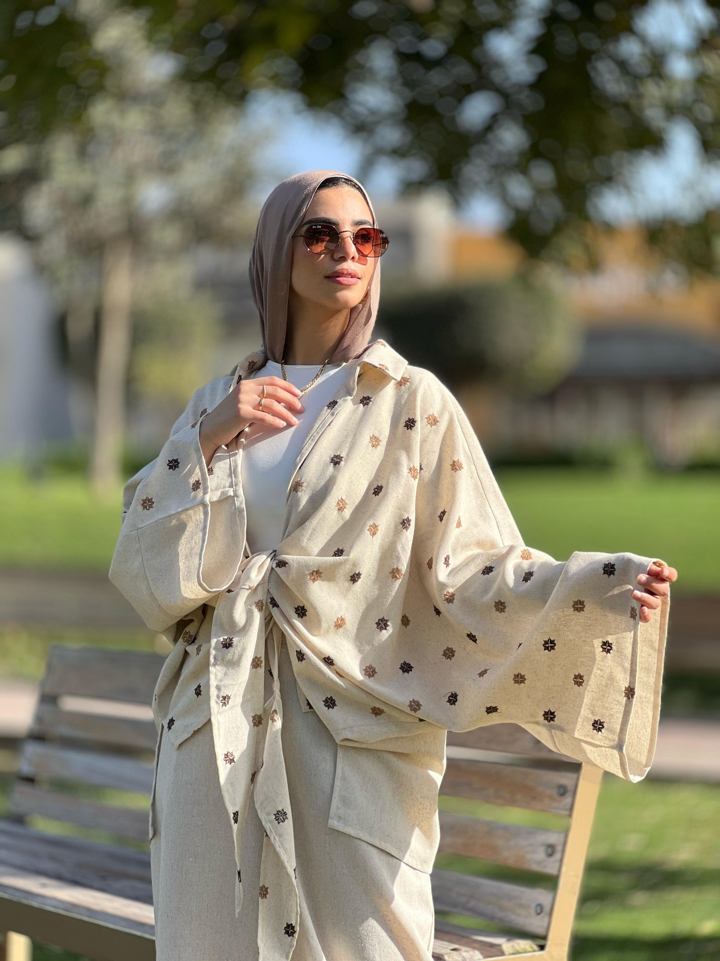 Boho pure linen set