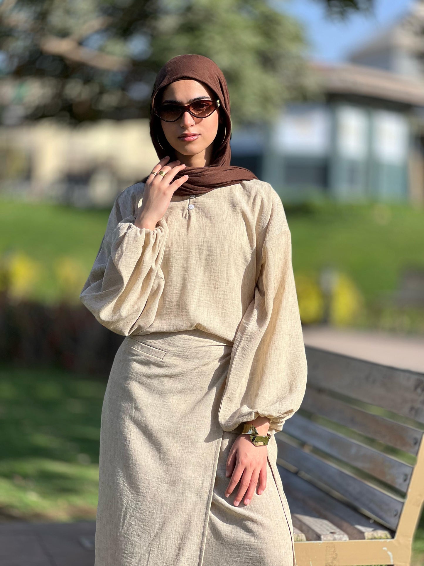 Gamila’s linen dress