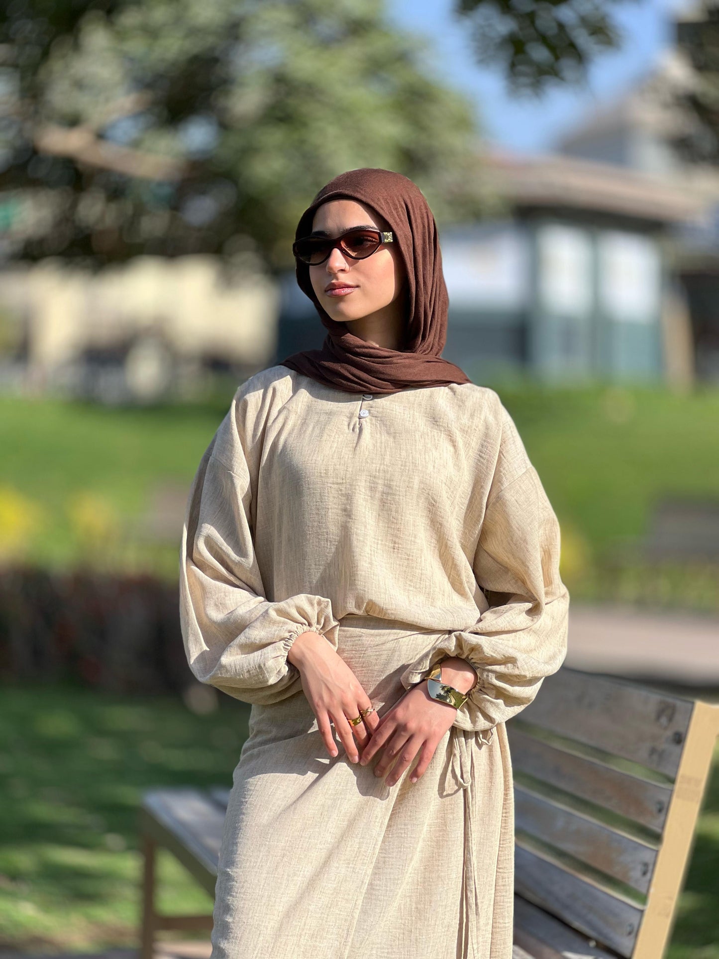 Gamila’s linen dress