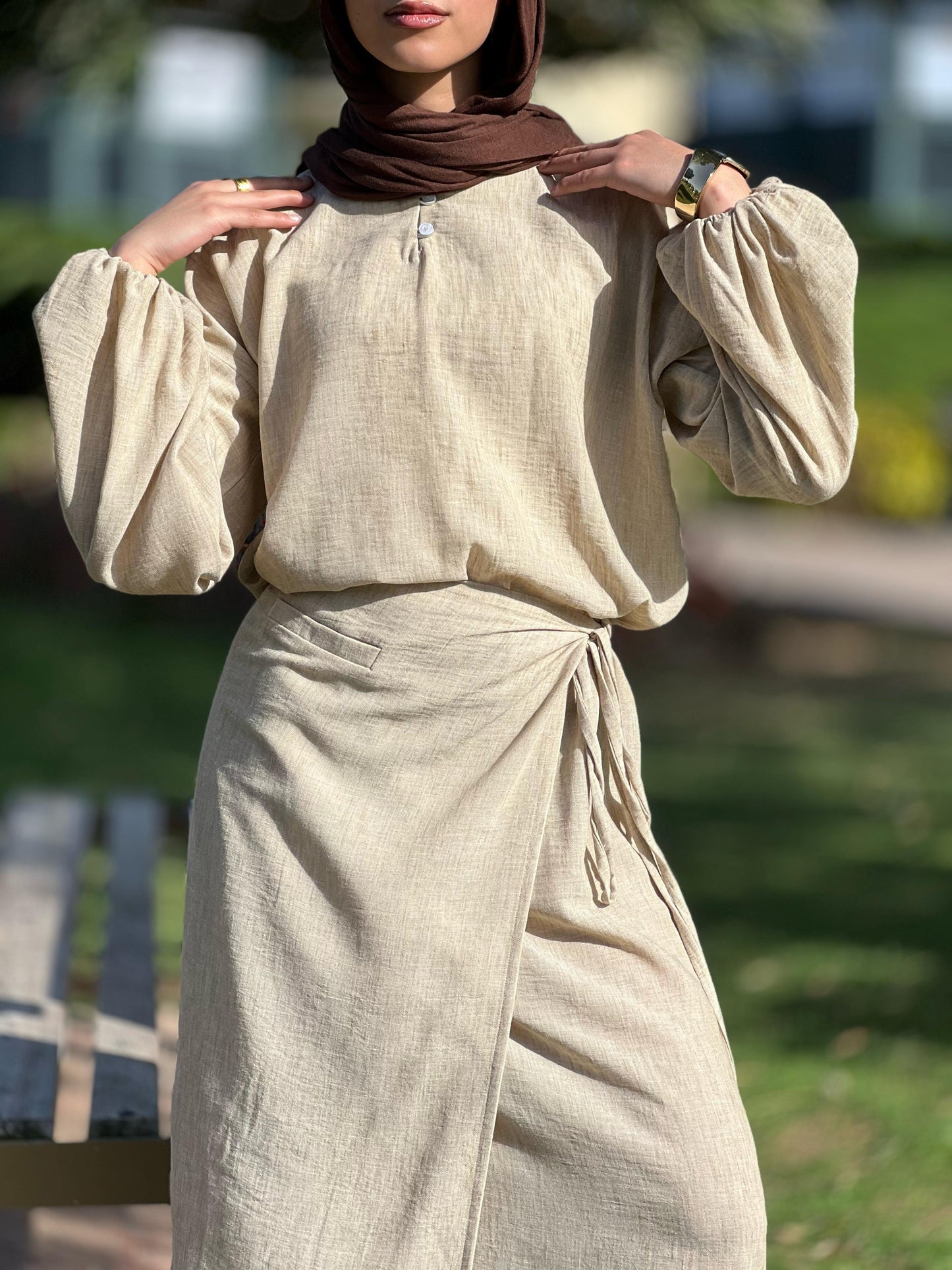 Gamila’s linen dress