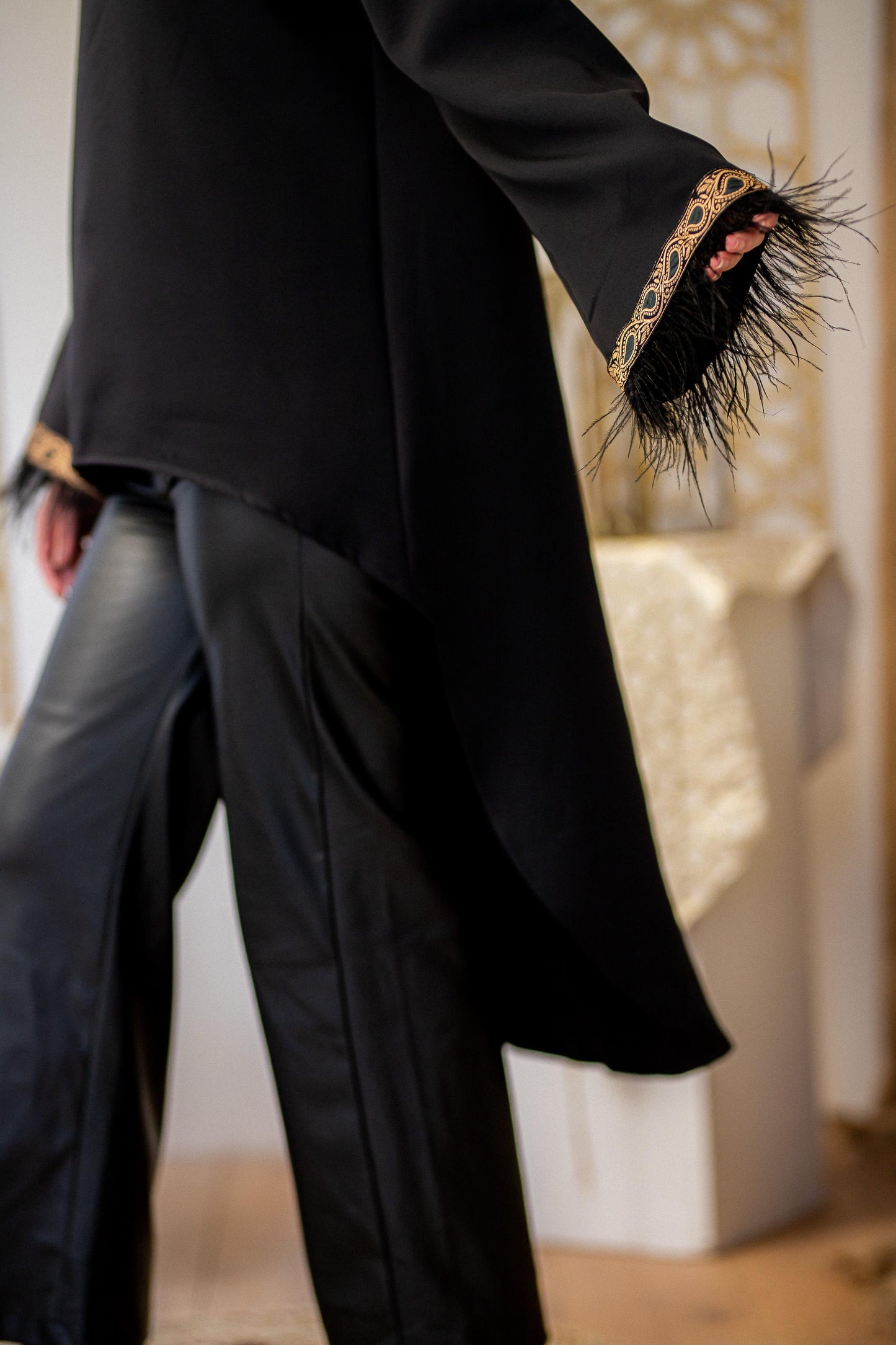 Asymmetrical feather Blouse