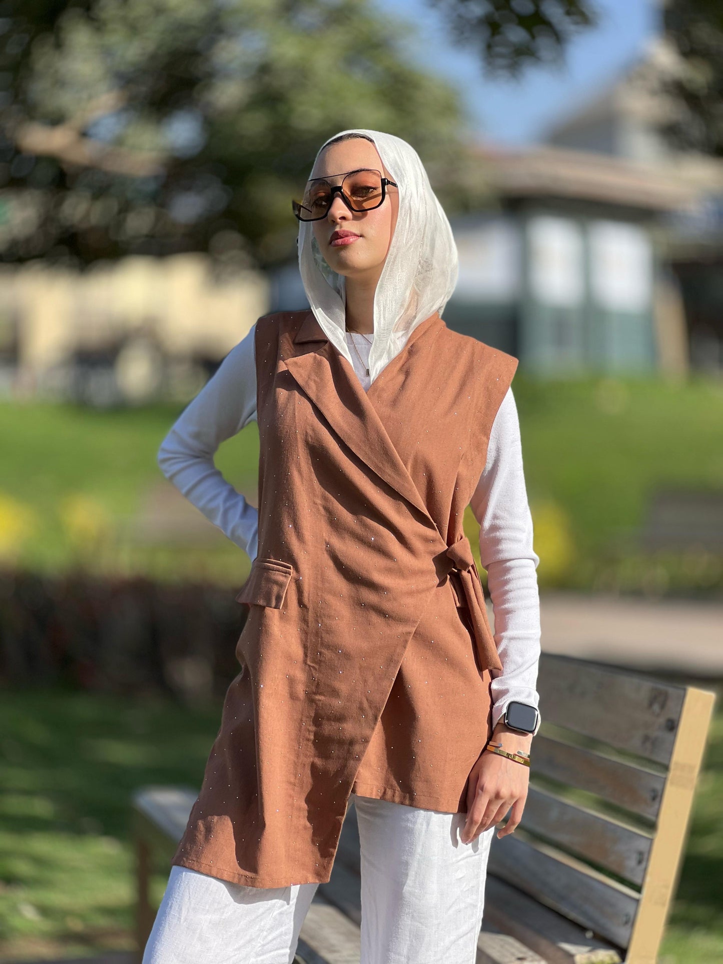 Sparkle linen vest