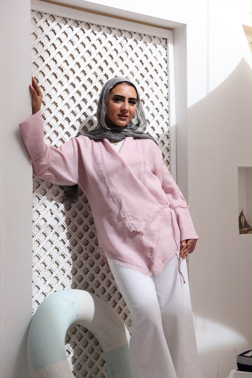 Blush Whisper Linen Wrap