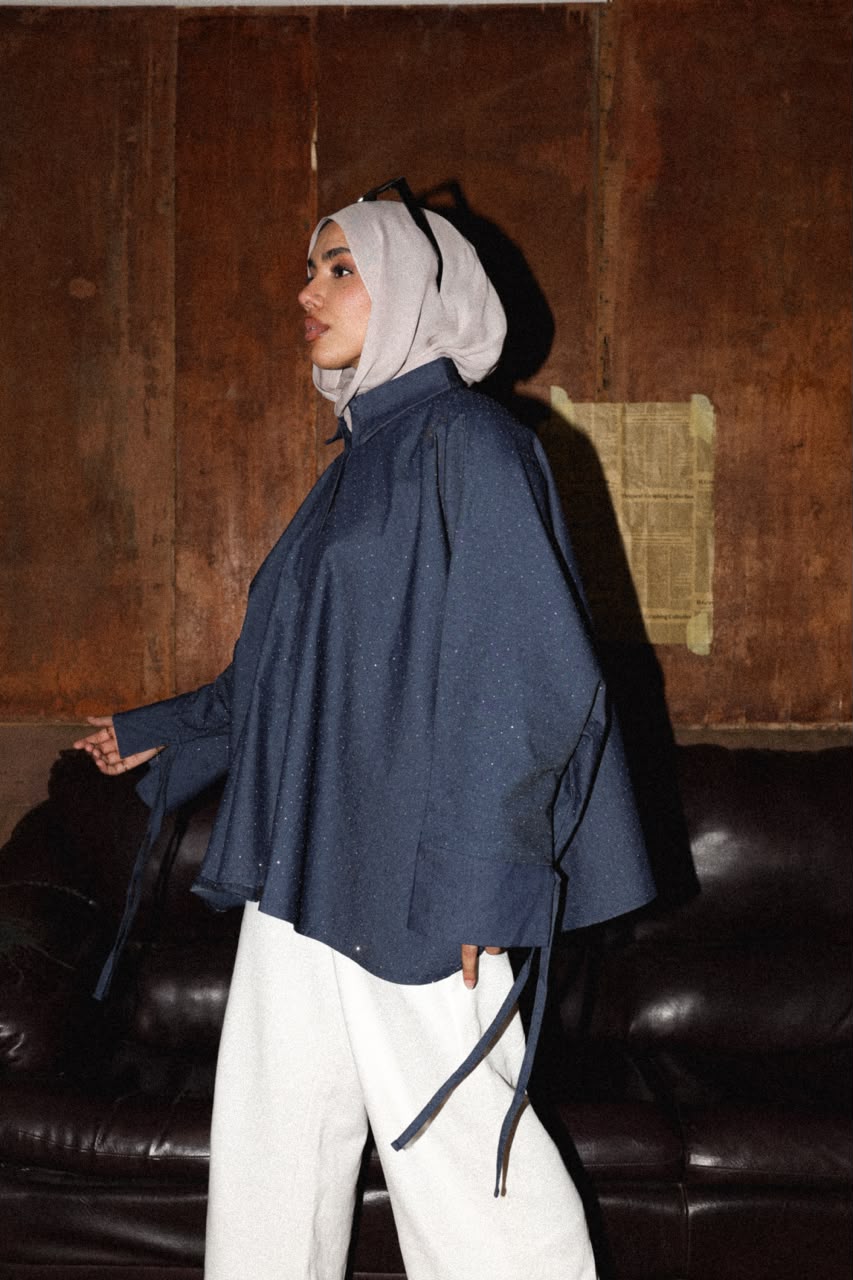 Sparkle Denim oversize Shirt